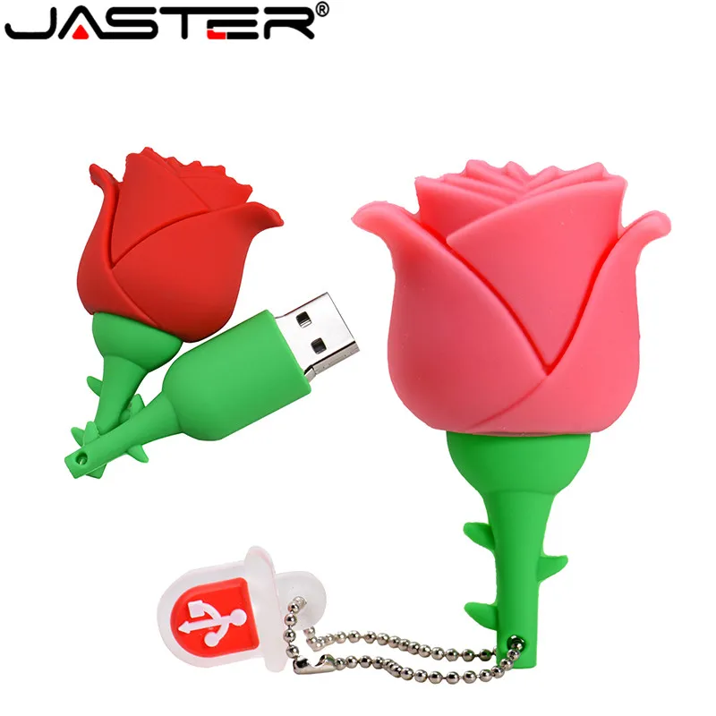 USB флеш накопитель JASTER в виде Розы 64 ГБ 4 8 16 2 0|USB флэш-накопители| |