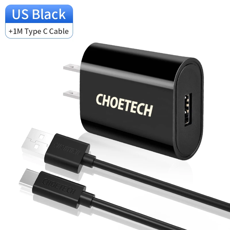 CHOETECH 12 Вт дорожное USB зарядное устройство для мобильного телефона настенное зарядное устройство адаптер для iPhone XS XR Зарядка для samsung S9 для Huawi Xiaomi Mi 8 - Тип штекера: USAC