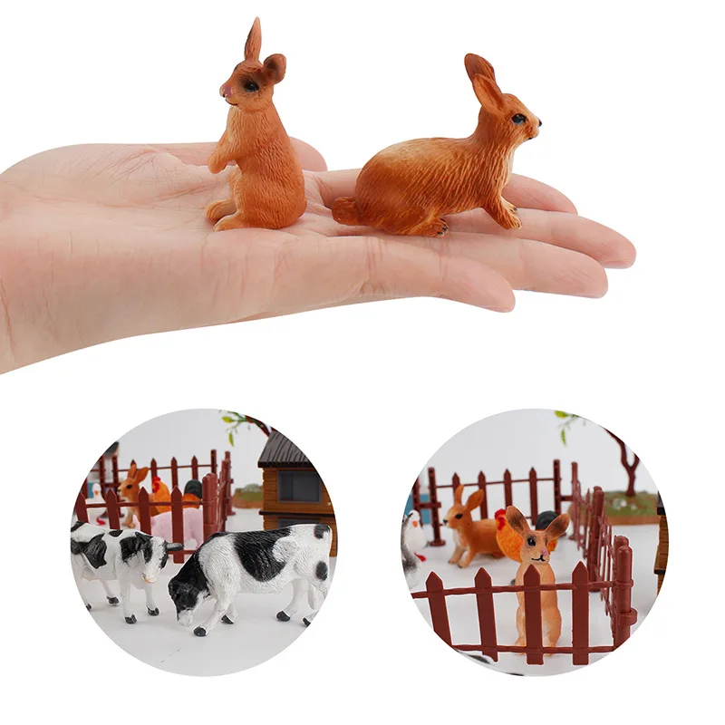 Farm play house toys diy sand table decoration tree animal model ranch scene set children's educational | Игрушки и хобби