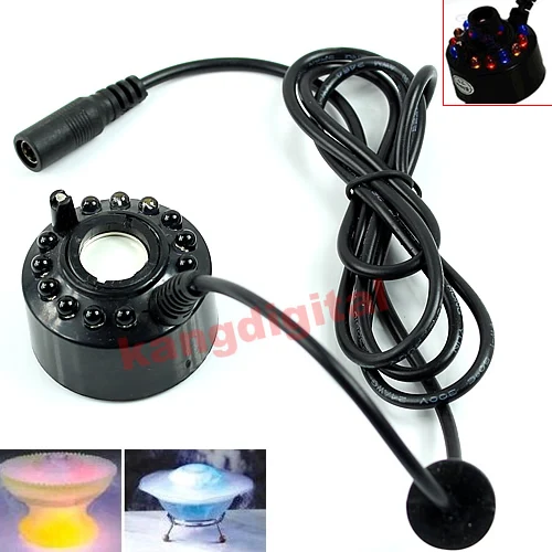 Ultrasonic Mist Maker Atomizer Air Humidifier Fogger Water Fountain Pond 12 LED | Бытовая техника