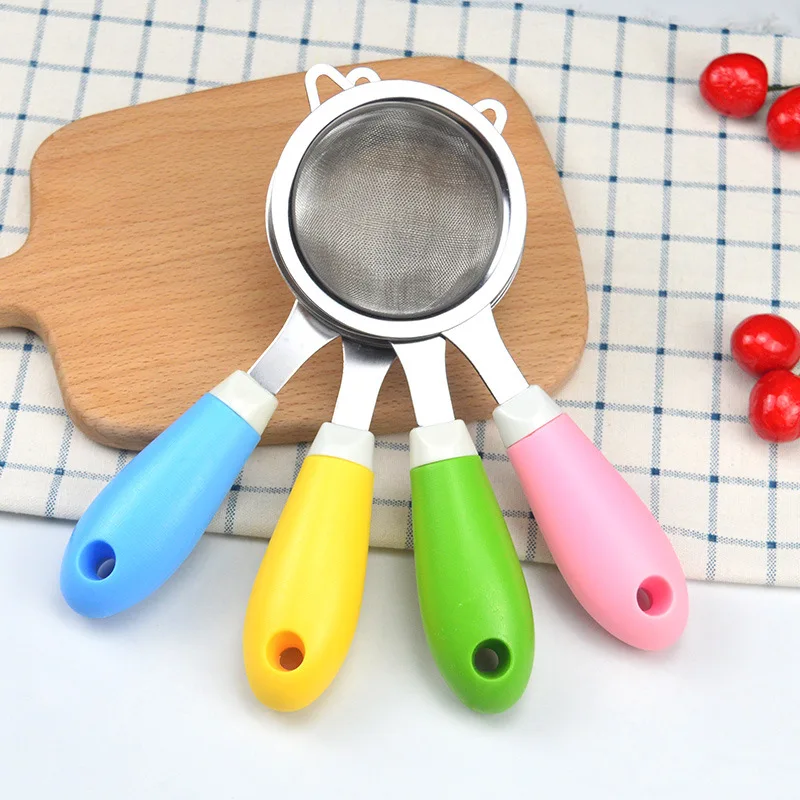 

Baby Food Sieve Mesh Scoop Cakes Sieve Flour Eggs Stainless Steel Household Small Kitchen Colander Supplement Bakeware Tool