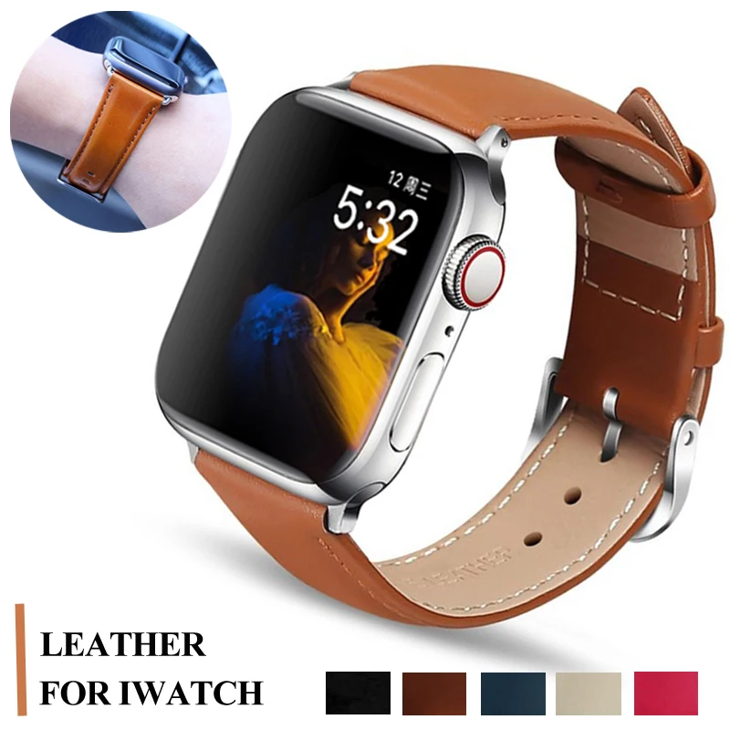 Ремешок для Apple watch band 44 мм 40 ремешок часов apple 5 4 3 2 1 классический кожаный браслет