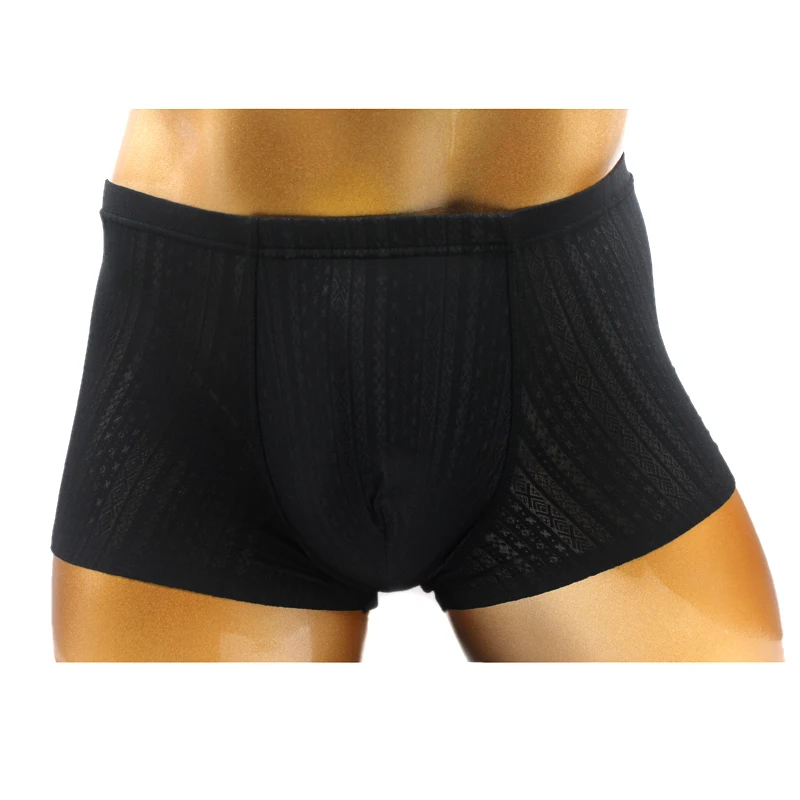 Мужское нижнее белье новое горячее дышащее мужское однотонное ледяное шелковое