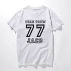 Подросток город 77 футболка для дней вентиляторы Жако Пасториус Джаз Fusion Tastic хлопок короткий рукав Футболка прямого кроя; homme; Уличная одежда