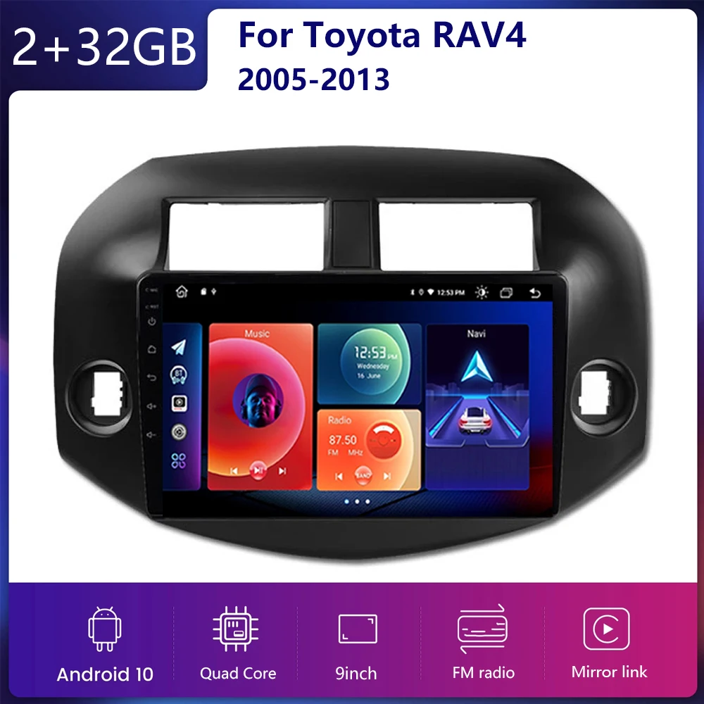 

Автомагнитола на Android 11, мультимедийный проигрыватель для TOYOTA RAV4 2005 2006-2009/2010/2011/2012 2013 с GPS-навигацией, автостерео, 2din, Wi-Fi