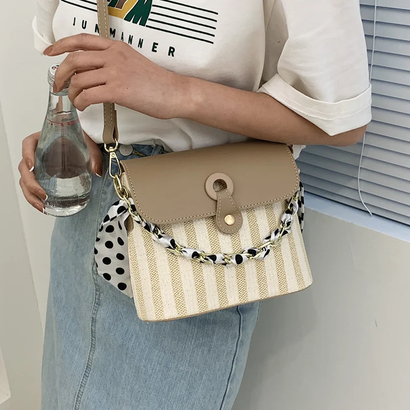 

Small Linen Flap Women Crossbody Bag New Trend Chain Tote Hand Bag Elegant Wild Messenger Bag Ladies Luxury Leather Shoulder Bag