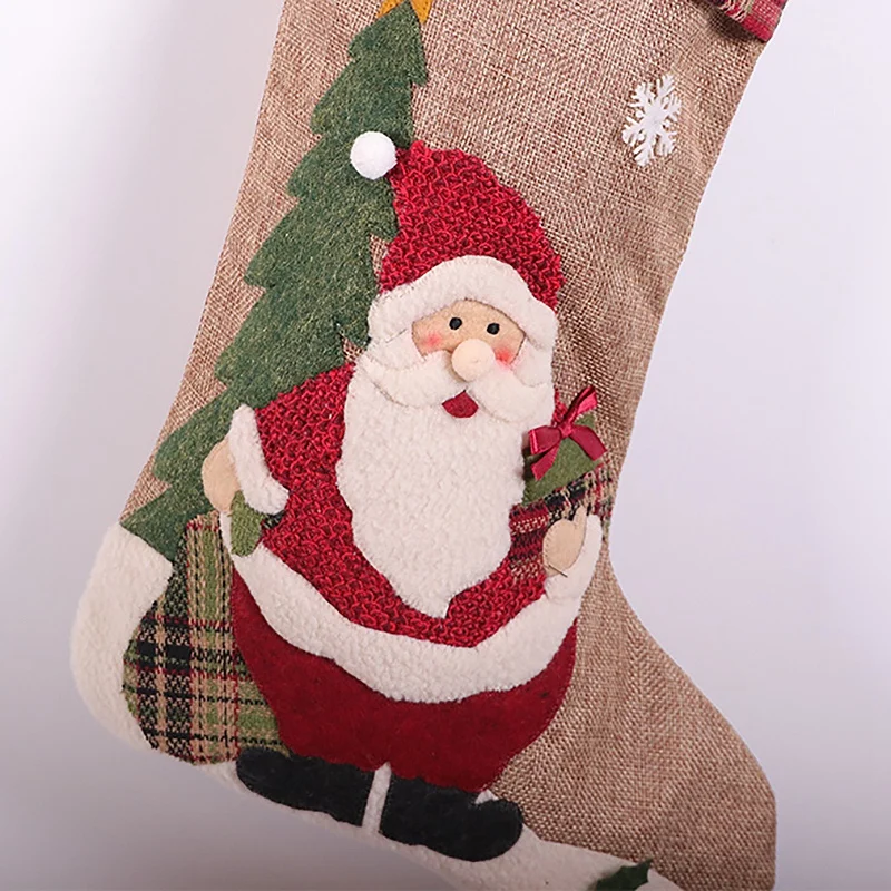 

2 Pcs Christmas Stocking Snowman Santa Stocking 3D Xmas Stockings Gift and Treat Bag for Favors and Decorations
