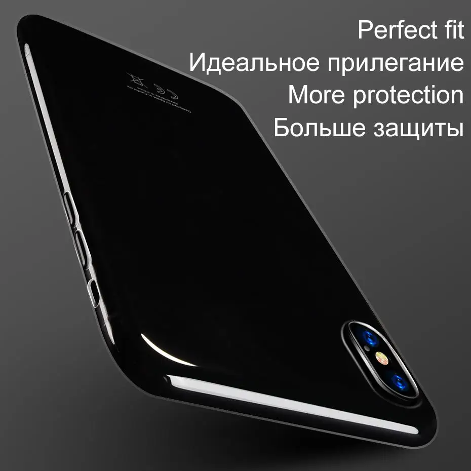 Ультратонкий Прозрачный чехол для iPhone X XS Max XR тонкий мягкий из полиуретана