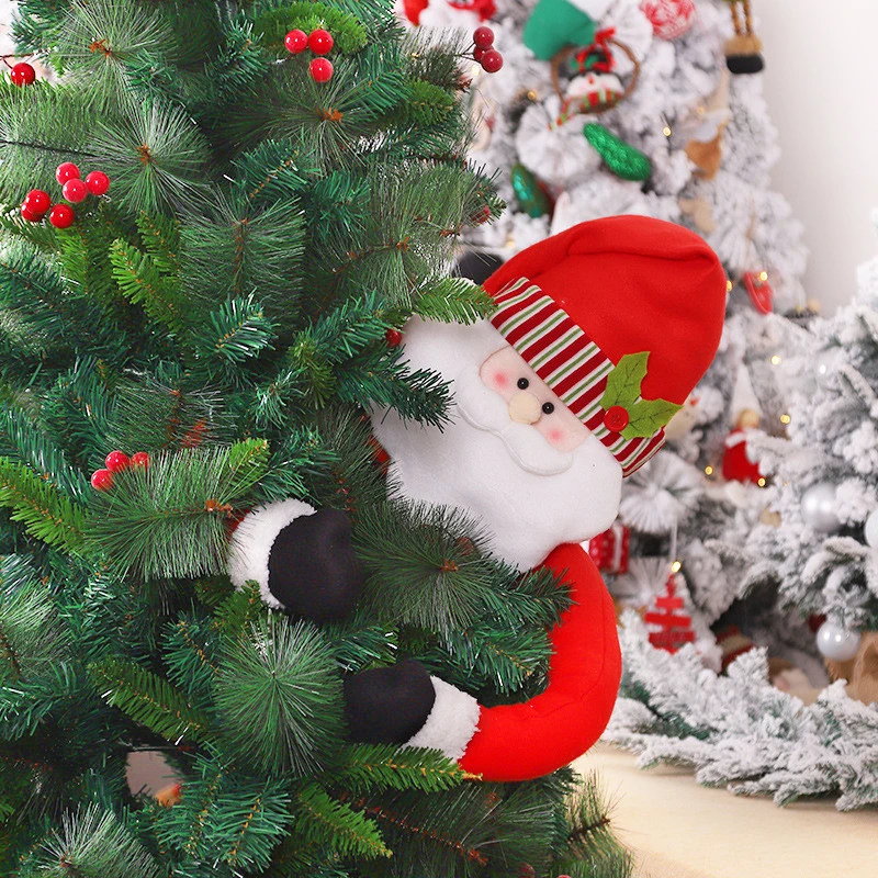 

Рождественский снеговик обнимает кукла на дерево большой Санта-Клаус орнамент с рождественской елкой Праздничная вечевечерние декоративн...