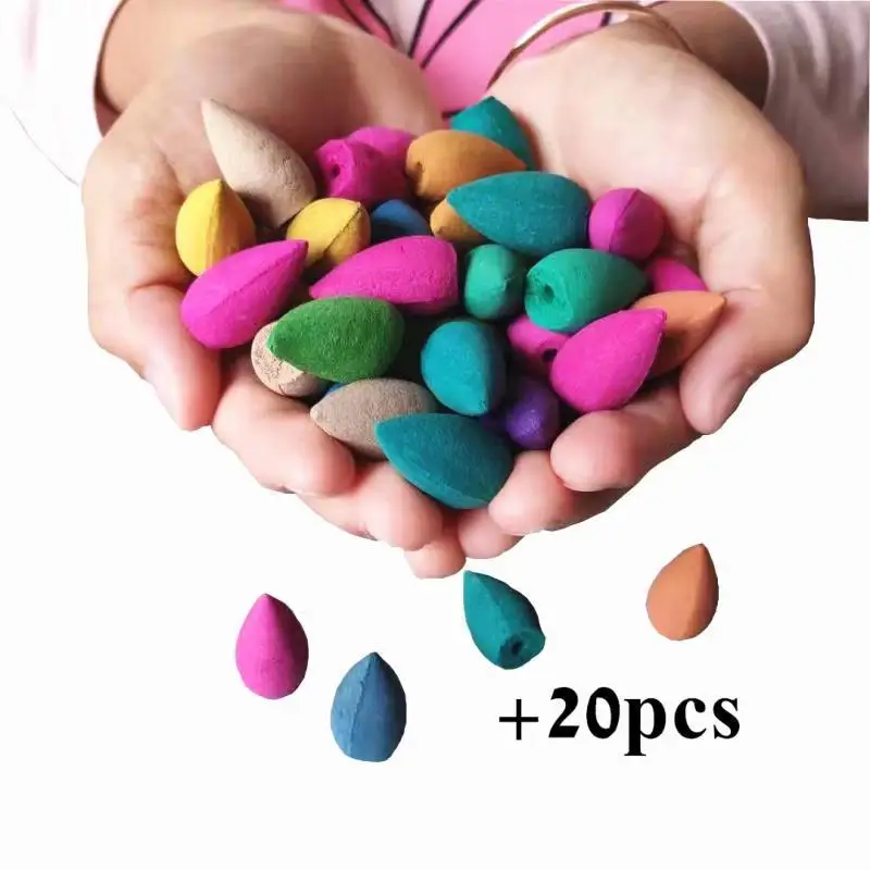 20pcs mixed Керамика Ангел Сова дым курильница для благовоний лампа для ароматерапии кадило водопад Ладан держатель для Рожков Декор для дома подарок+ 10 шт. конусов - Цвет: 20pcs mixed