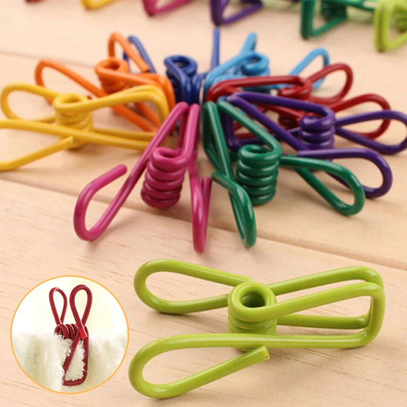 

10PCS Colorful Clothespin Multifunctional Photo Fixed Clips Clothes Peg Snack Sealing Clip Practical Clamps Storage Accessories