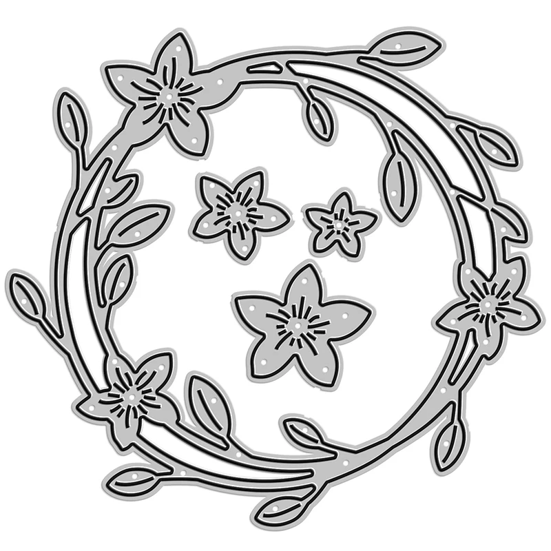 

Flower Wreath Plant Nesting Frame 2020 New Metal Cutting Dies for DIY Scrapbooking and Card Making Decoration Embossing No Stamp