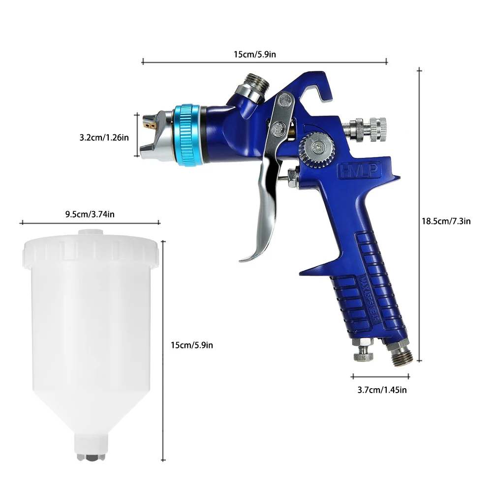 Gravity Feed HVLP Аэрограф 600cc Краскораспылитель Автомобильная мебель отделочный слой