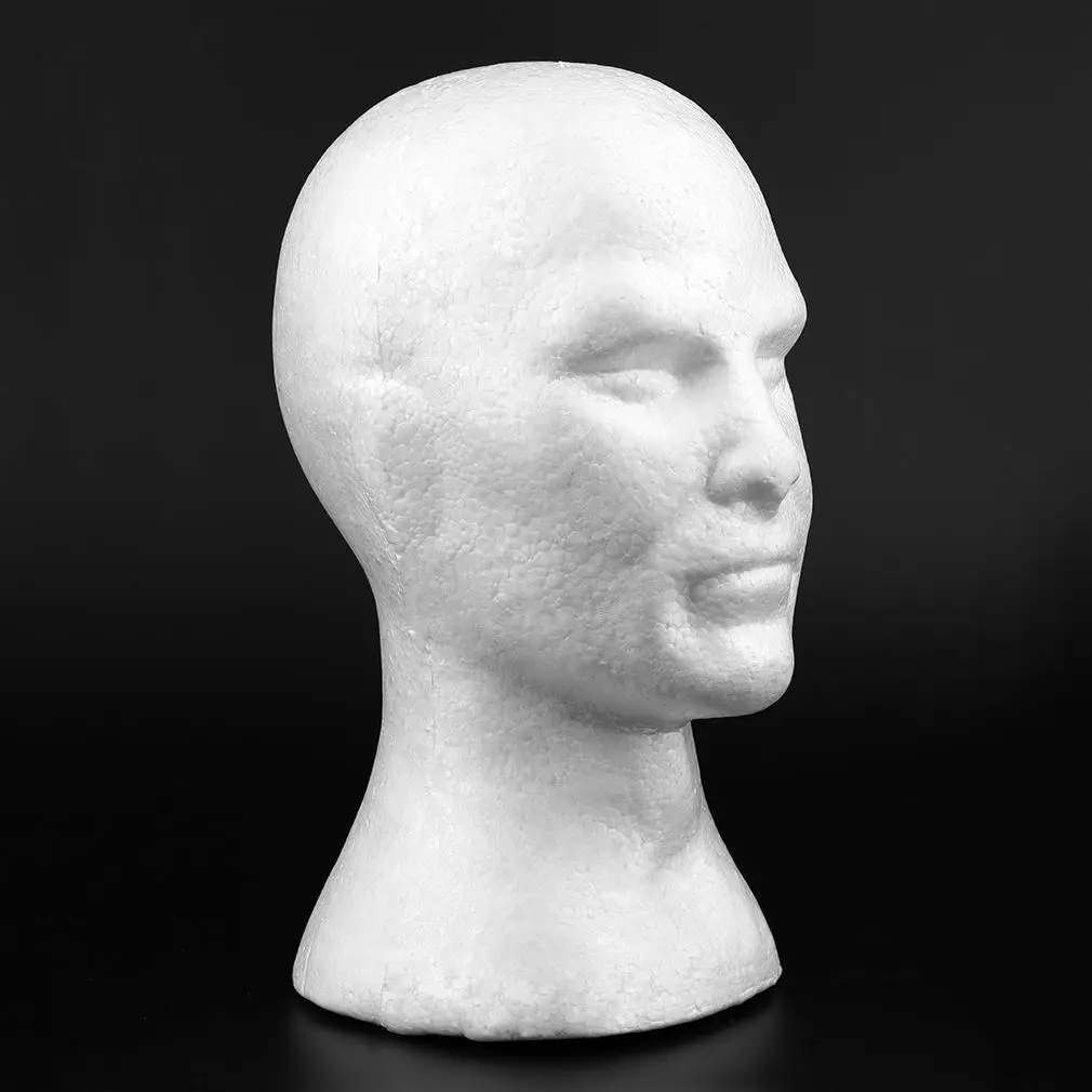 1 шт белый пенопластовый манекен голова парик шапка с очками дисплей мужской