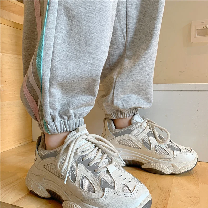 

Winter Fashion Women Plus Velvet Warm Sweatpants Lady Gray Wide Leg Loose High Waist Cropped Slacks Female Slim Harem Trousers