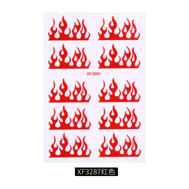 FX3287Red Ультратонкий дизайн ногтей Mirage Aurora Flame осенние слайдеры Nailart стикеры самоклеящиеся огненная фольга matrica для маникюра Deco Tips - Цвет: FX3287Red