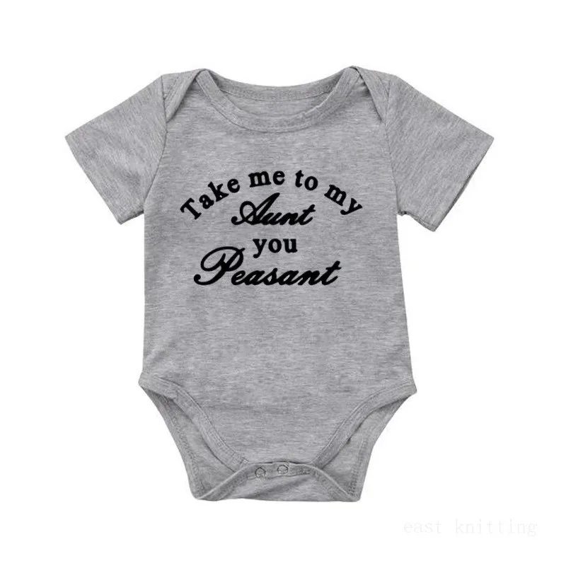 

New Cute Newborn Baby Boys Girls Romper Infant Short Sleeve Clothes Kids Fashion Jumpsuit 0-24M Outwear Tees TAKE ME TO MY AUNT