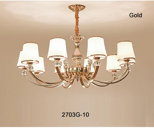 10 light gold Современный блеск, хромированные металлические светодиодные люстры, светильник ing Crystal, для гостиной, светодиодные подвесные люстры, светильник s, для спальни, светодиодный подвесной светильник - Цвет абажура: 10 light gold