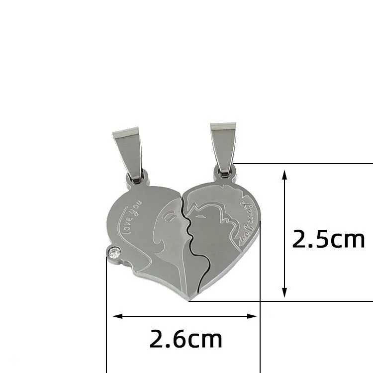 Valentine's Day Heart &quotLove You&quot Kiss Charms for Pendant Necklace Women Lovers Couples Charm Jewelry Making Gifts Findings |