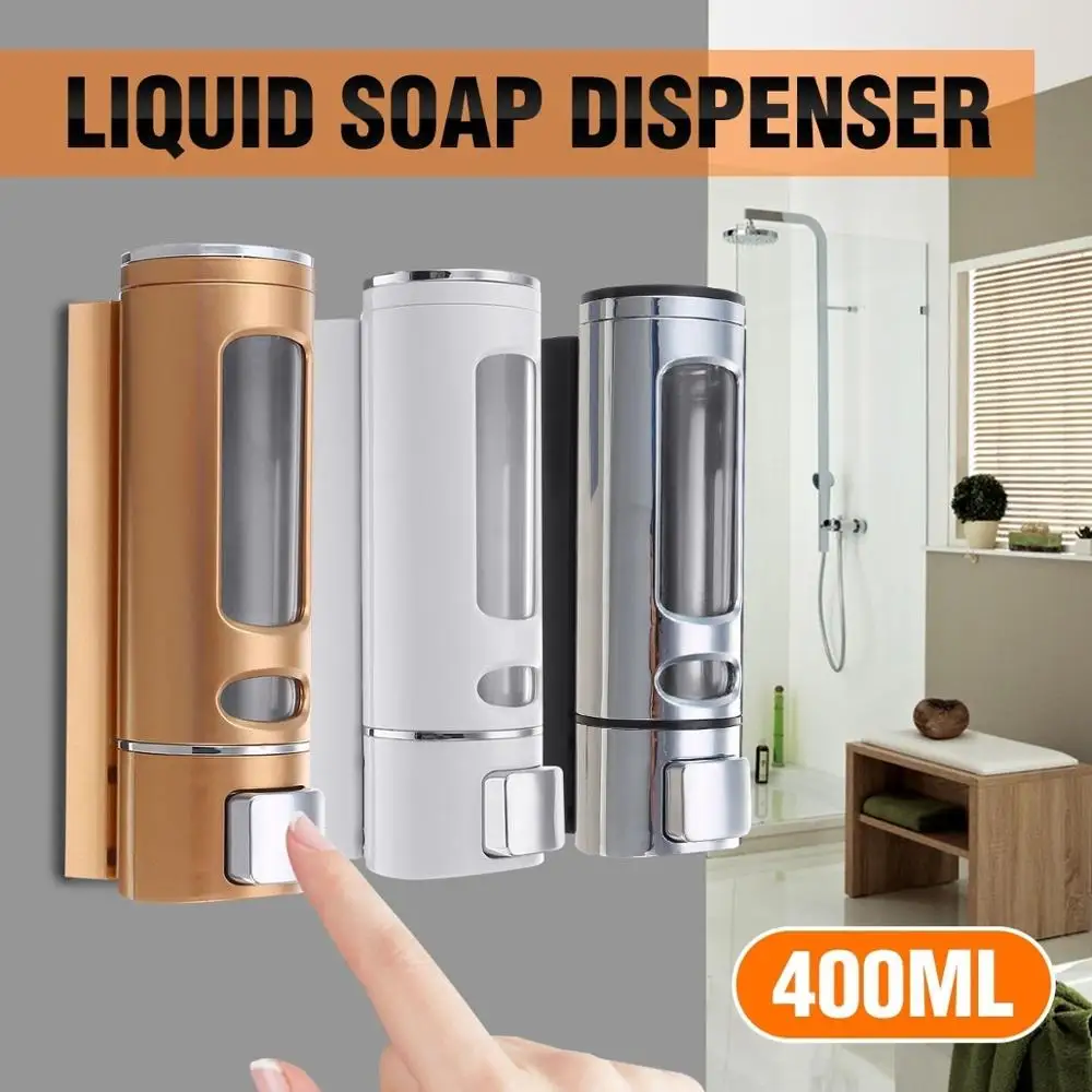 

400ML Liquid Soap Dispenser Wall Mounted Shower Gel Dispensers Shampoo Container Bathroom Soap Bottle Kitchen Tools