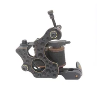Professional Handmade Copper Carved Craft  Frame 8 Wraps Liner  Coil Tattoo Machines  Free Shipping
