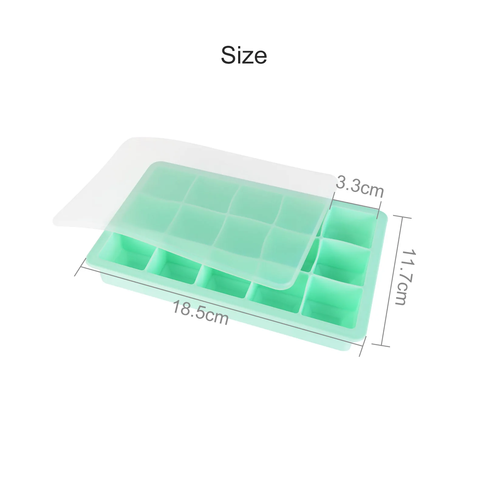 

1PC 15 Grid Food Grade Silicone Ice Tray Home with Lid DIY Ice Cube Mold Square Shape Ice Cream Maker Kitchen Bar Accessories