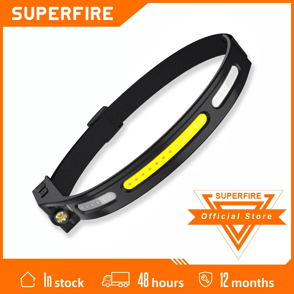 Светодиодный индукционный налобный фонарь SUPERFIRE HL76 Головной с крассветильник