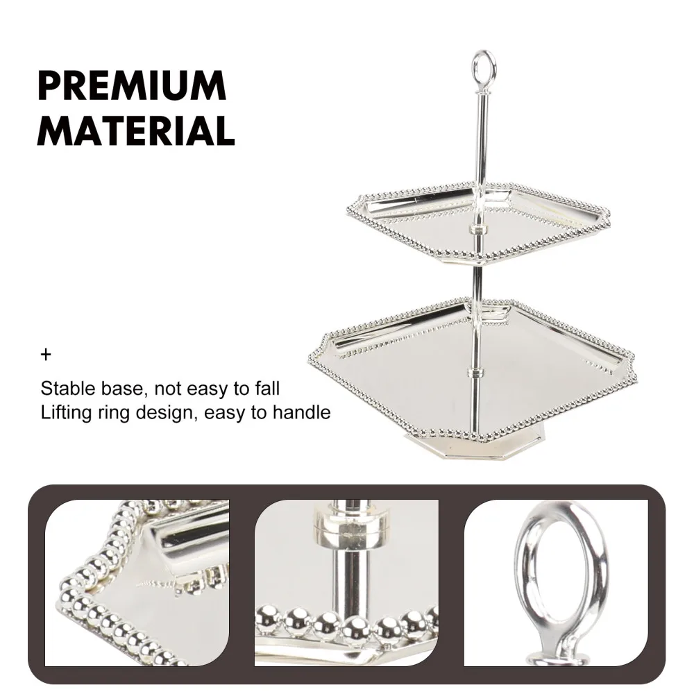 

1Pc Baking Displaying Rack Wedding Cake Holder Decorative Dessert Stand (Silver)