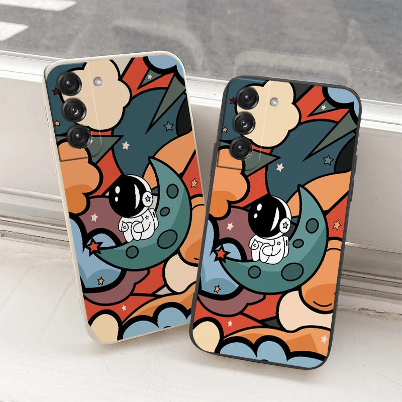 

Moon Astronaut Silicone Case For Samsung Galaxy S21 S20 FE S10 S9 Ultra Plus S10e Note 20 ultra 10 9 Plus Phone Back Cover Case