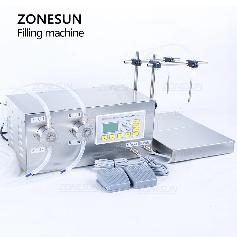 

ZONESUN ZS-MP232W Wine Liquid Pharmaceutical Filling Machine 3.5L/Min Magnetic Pump Juice Edible Oil Drinks Water Bottle Filler