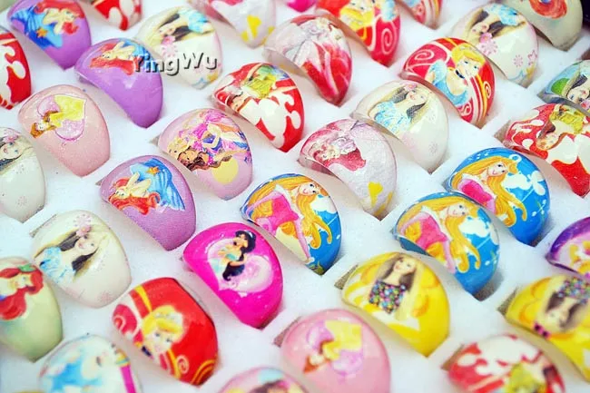 

Yingwu оптовая продажа ювелирных изделий Аксессуары 20 шт./лот милые дети мультфильм Снежная принцесса кольцо для девочек детские кольца подар...