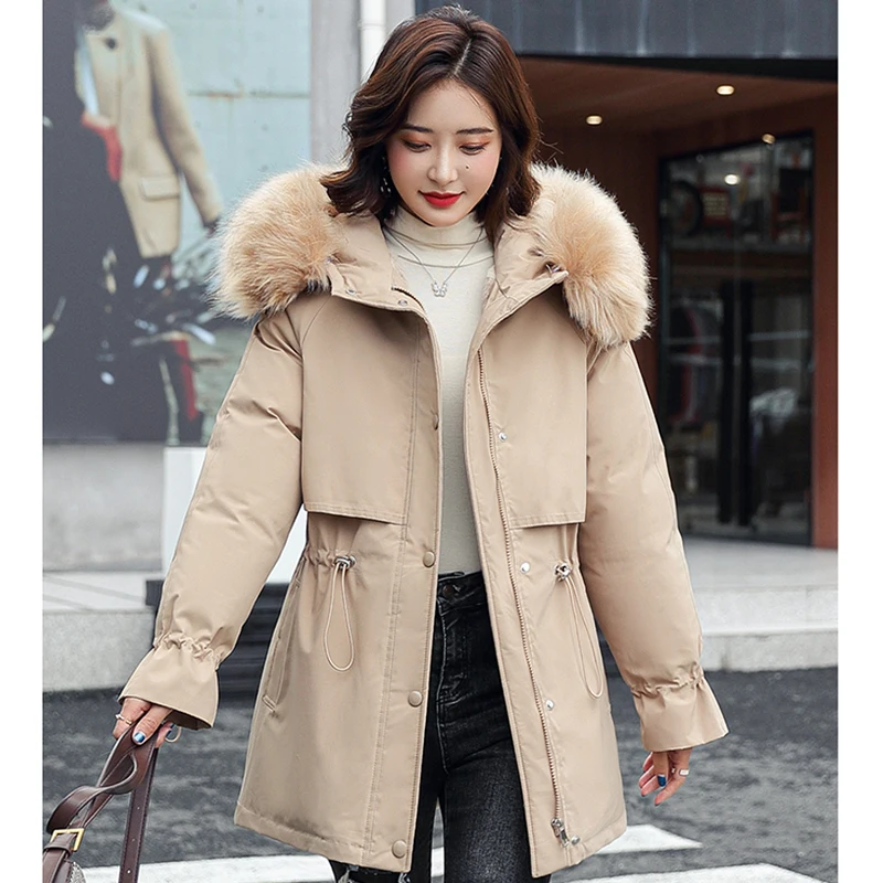 

Loose Coat Cotton Long Fund Increase Cotton-padded Clothes Easy Cotton-padded Jacket Woman Send Overcome