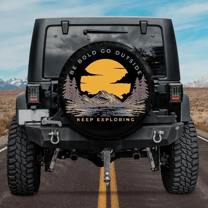 

Spare Tire Cover, Keep Exploring, Jeep Tire Cover, Car accessories, Road Trip Accessories, Jeep Accessories