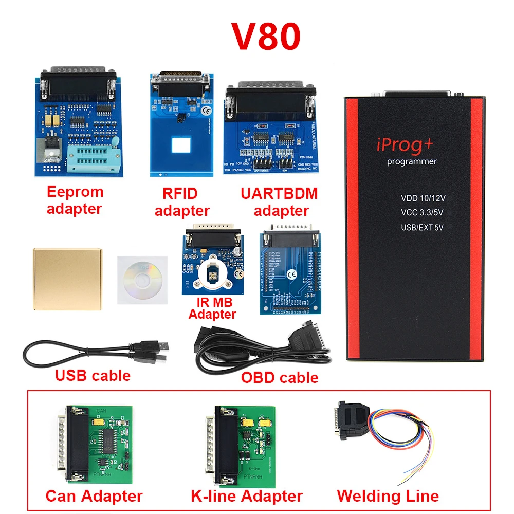 V80 IPROG Porgrammer IR MB адаптеры IPROG CAN-BUS адаптер IPROG Kline адаптер по лучшей цене