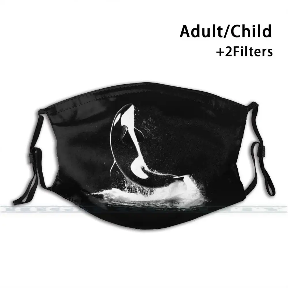 

Orca Kicker Dustproof Non-Disposable Mouth Face Mask Pm2.5 Filters For Child Adult Orca Killer Whale Killer Whale Dolphin