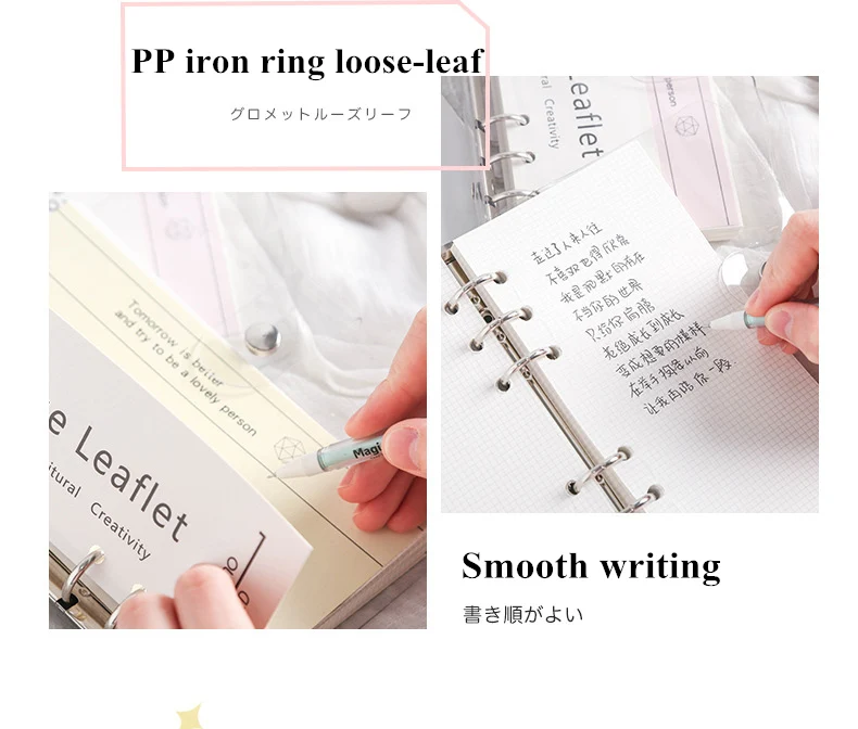 Спираль A6 Bullet Journal, ПВХ покрытие, блокнот с отрывными листами, в сетку, в горошек, обратно в школу, товары для студентов, для письма, офиса, стационарный подарок