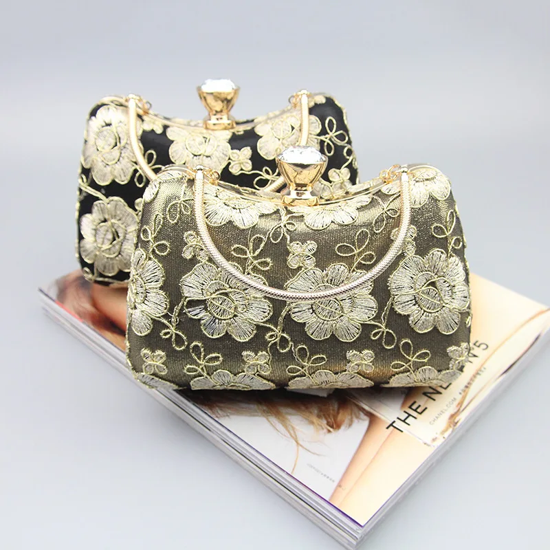 2020 New Fashion Women Handbags Party Wedding Clutches Bag Evening Bag Ladies Embroidery Flowers Messenger Bags Purses Clutch