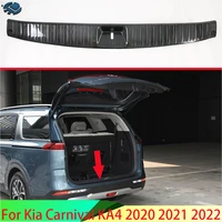 for kia carnival ka4 2020 2021 2022 stainless steel black titanium rear trunk scuff plate door sill cover molding garnish