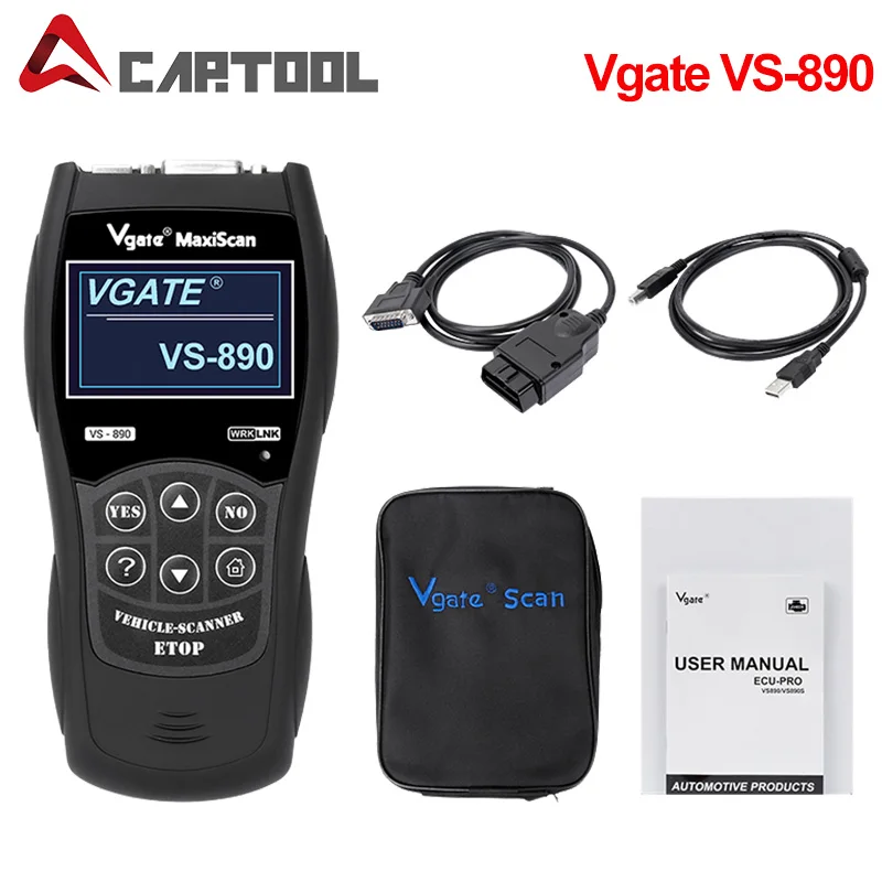 Новейший OBD2 сканер Maxiscan Vgate VS890 считыватель кодов неисправностей автомобильный