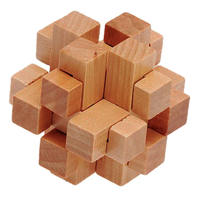 

1pcs Simple 3D Wooden Puzzle Kongming Lock Cube Brain Teasers Educational Toy Kids Adults Model Building Kits