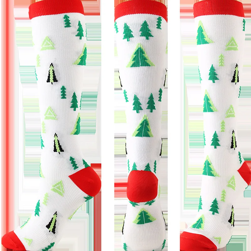 Рождественские компрессионные чулки Спортивная уличная одежда носки трубки
