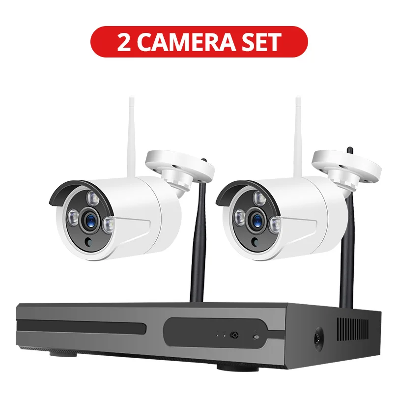 2 cameras Wheezan система безопасности камеры CCTV Wifi 1080 P NVR 8CH видеонаблюдения HD ip-камера беспроводная наружная домашняя P2P Camara комплект - Цвет: 2 cameras