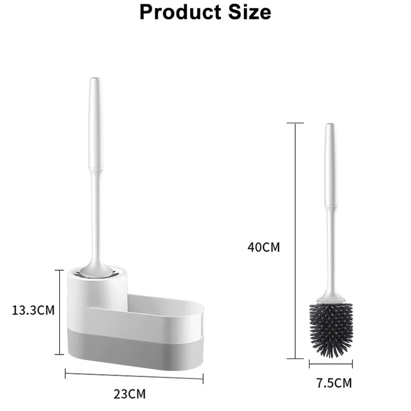 Резиновая щетка для унитаза из термоэластопласта с основанием и держатель набор
