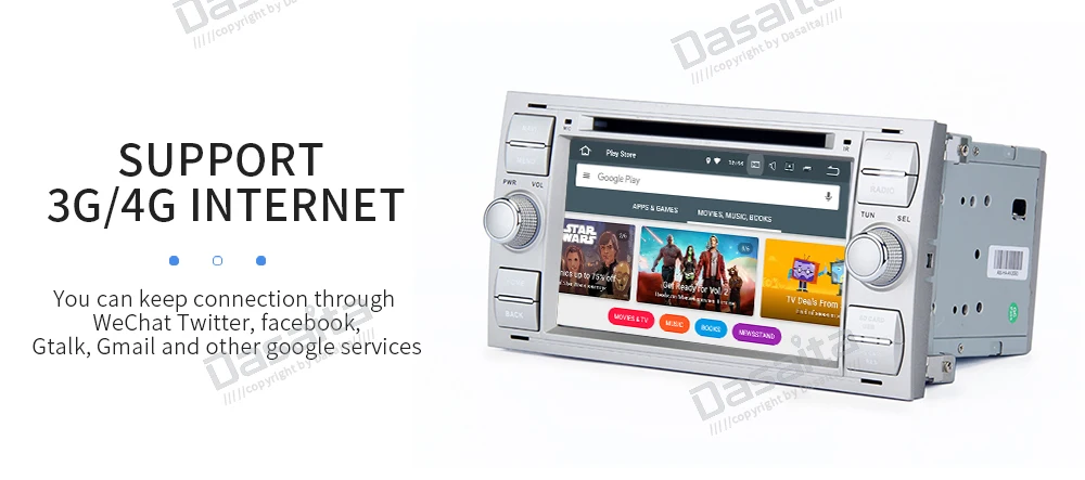 Dasaita " сенсорный экран 2 din Android 9,0 автомобильный dvd-плеер для Ford Focus 2 Kuga Fiesta Mondeo 2003 2004 2005 2006 2007 gps радио