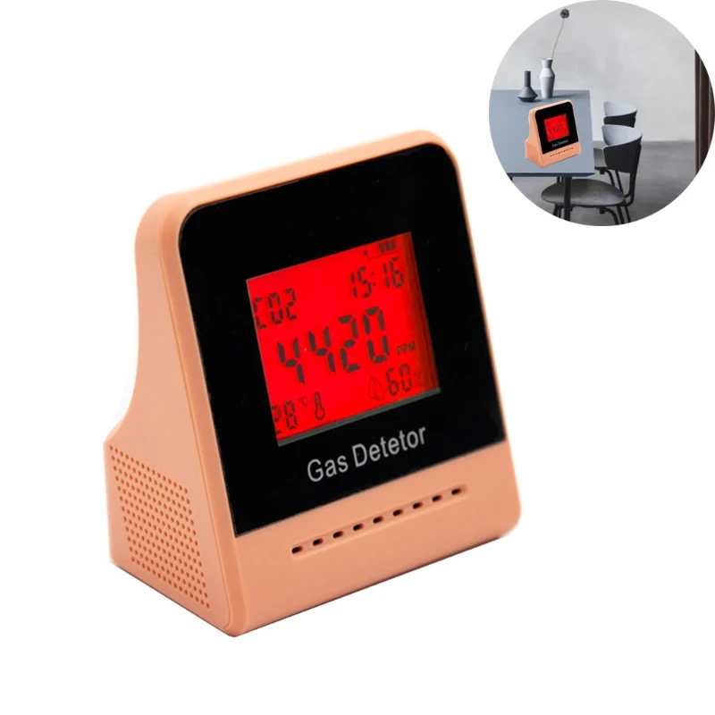 

Carbon Dioxide Monitor with Smart Screen Display Temperature Humidity Air Meter Alarm Function Indoor Air Quality Sensor