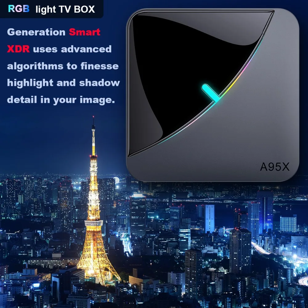 A95X F3 Amlogic S905X3 RGB светильник ТВ приставка Android 9,0 8K 60fps Wifi медиаплеер A95XF3