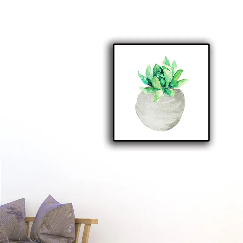 

Rectangle Shape Adornment Picture Green Plant Flowers Grass Leaves Pattern Frameless Wall Art Spray Painting Oil Canvas Fashion