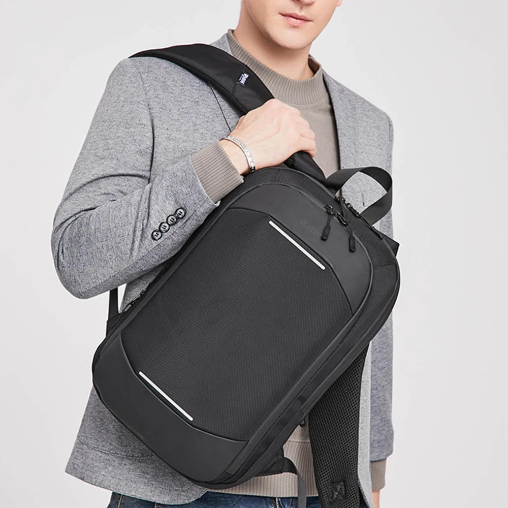 

SUUTOOP Men Expanded Reflective 15.6 Inch Laptop Backpack Fashion Waterproof Notebook Rucksack Business Travel Bag Pack For Male