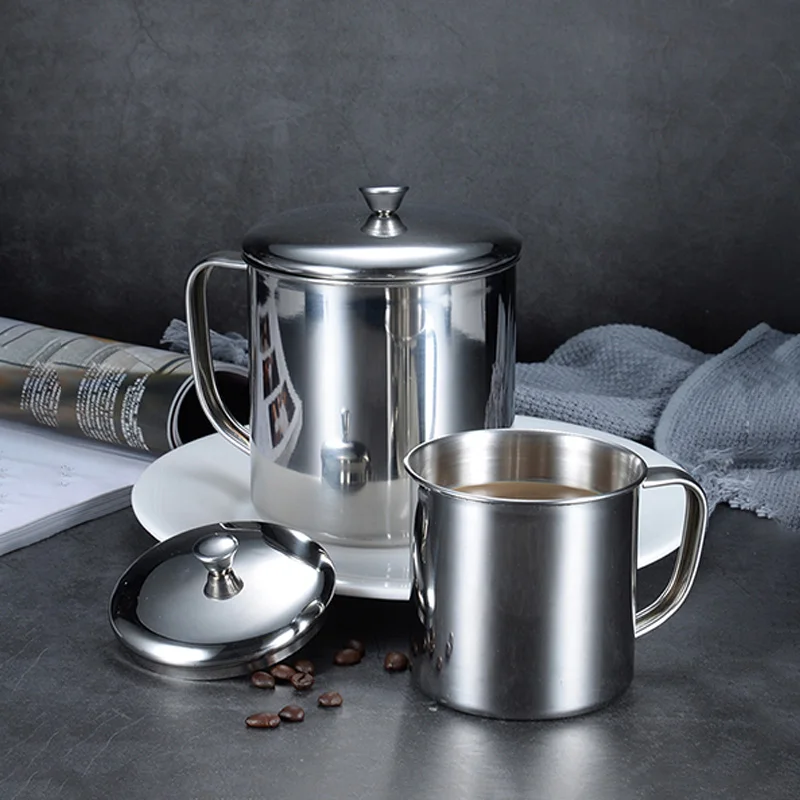 Stainless Steel Coffee Mugs with Handle Travel Outdoor Drinking Cups Lid|Кружки| |