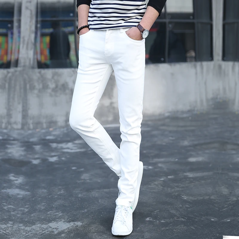 Slim Fit Stretch Denim Jeans Mens Skinny Jeans 2021 New Classic Male Fashion Designer Elastic Straight Black/white Jeans Pants